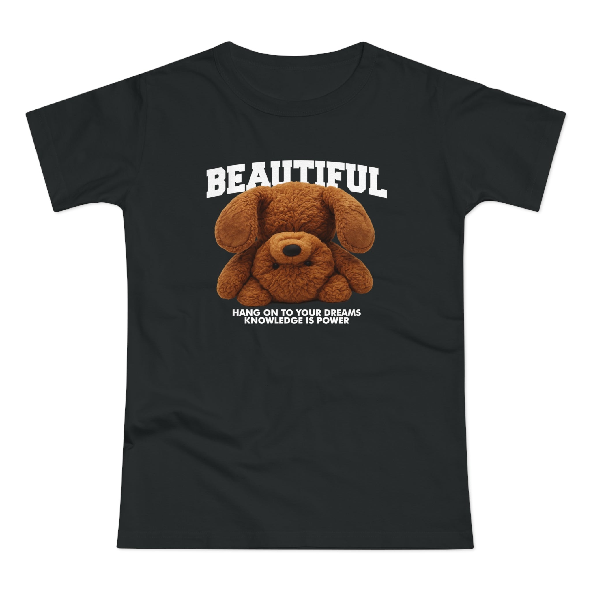 Kopfüber Teddy Bär T-Shirt – Realistisches Plüsch Design - Hang On Your Dreams - Damen Shirt