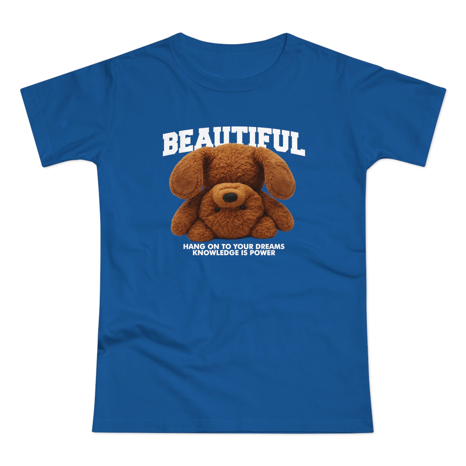 Kopfüber Teddy Bär T-Shirt – Realistisches Plüsch Design - Hang On Your Dreams - Damen Shirt