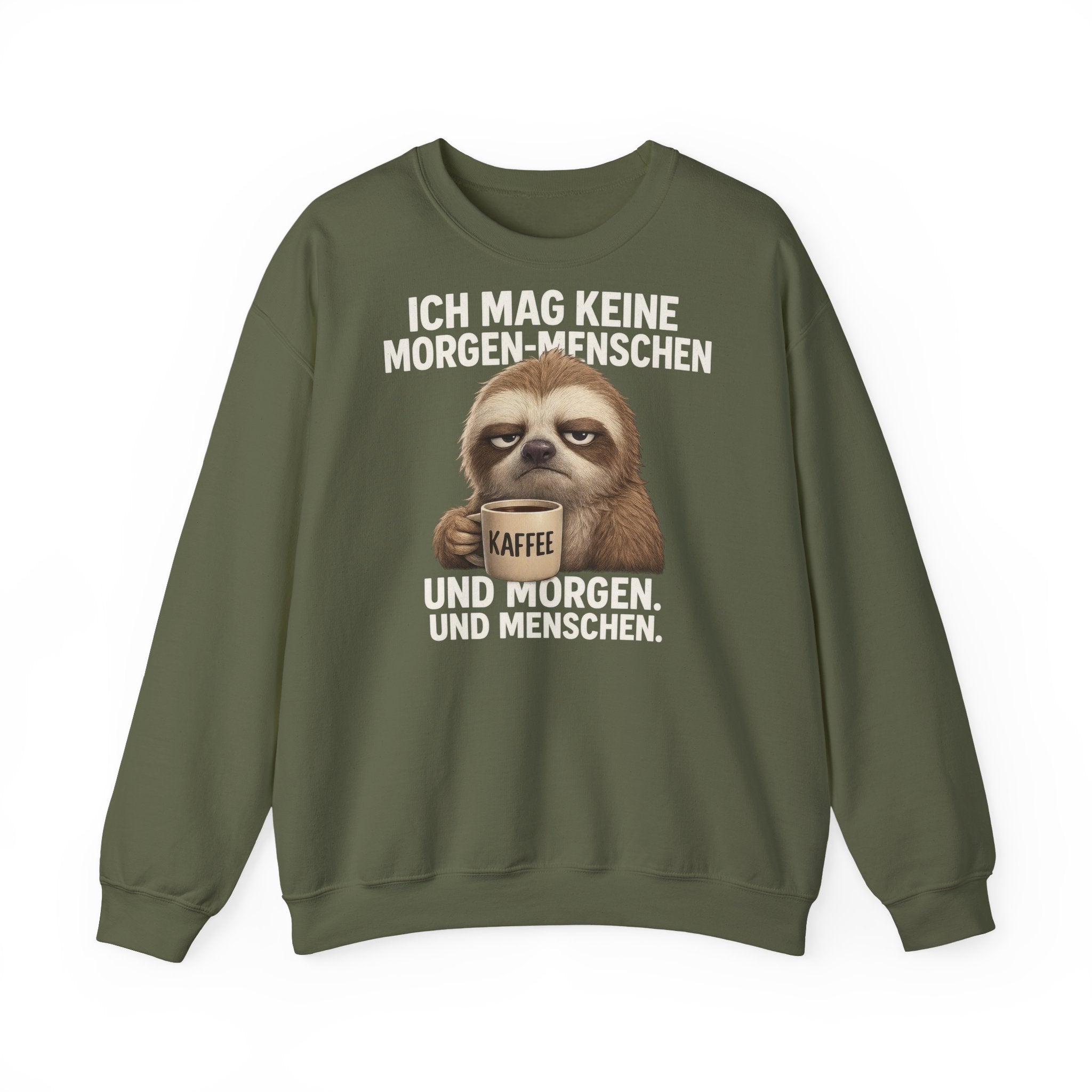 Mürrisches Faultier Morgenhasser – Lustiger Kaffee Pulli für Morgenmuffel Pullover Sweatshirt