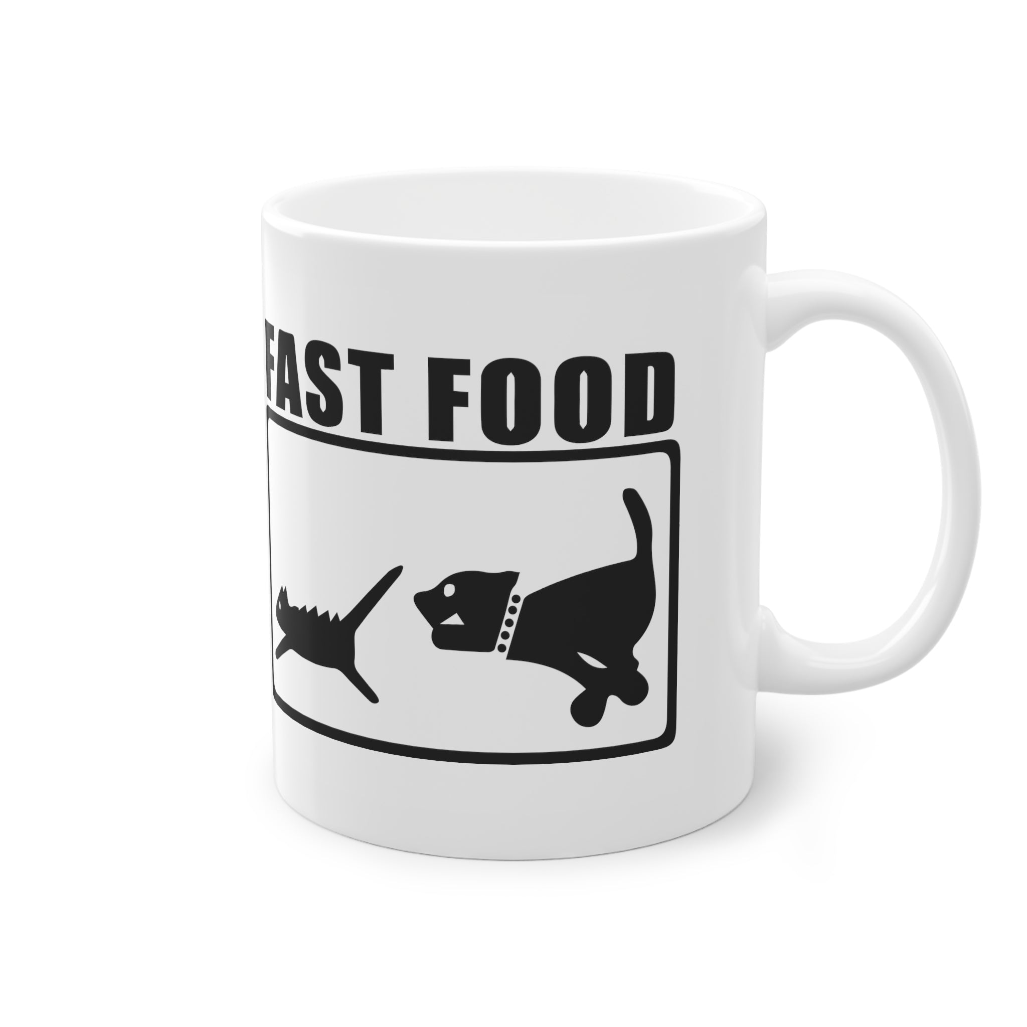 Hund jagt Katze FAST FOOD Lustige Kaffee Tasse