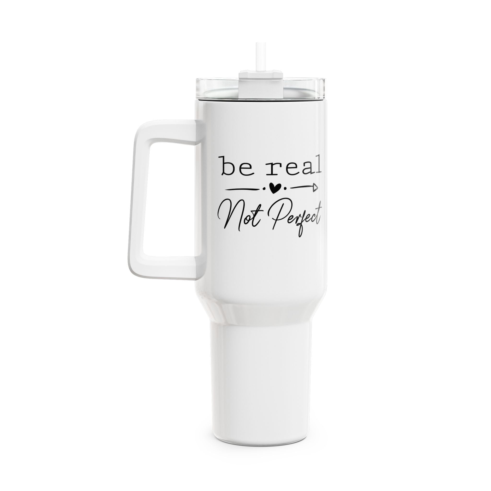 Be Real Not Perfect - Sei Authentisch Nicht Perfekt - Cooles Statement - Thermobecher 1,18 Liter