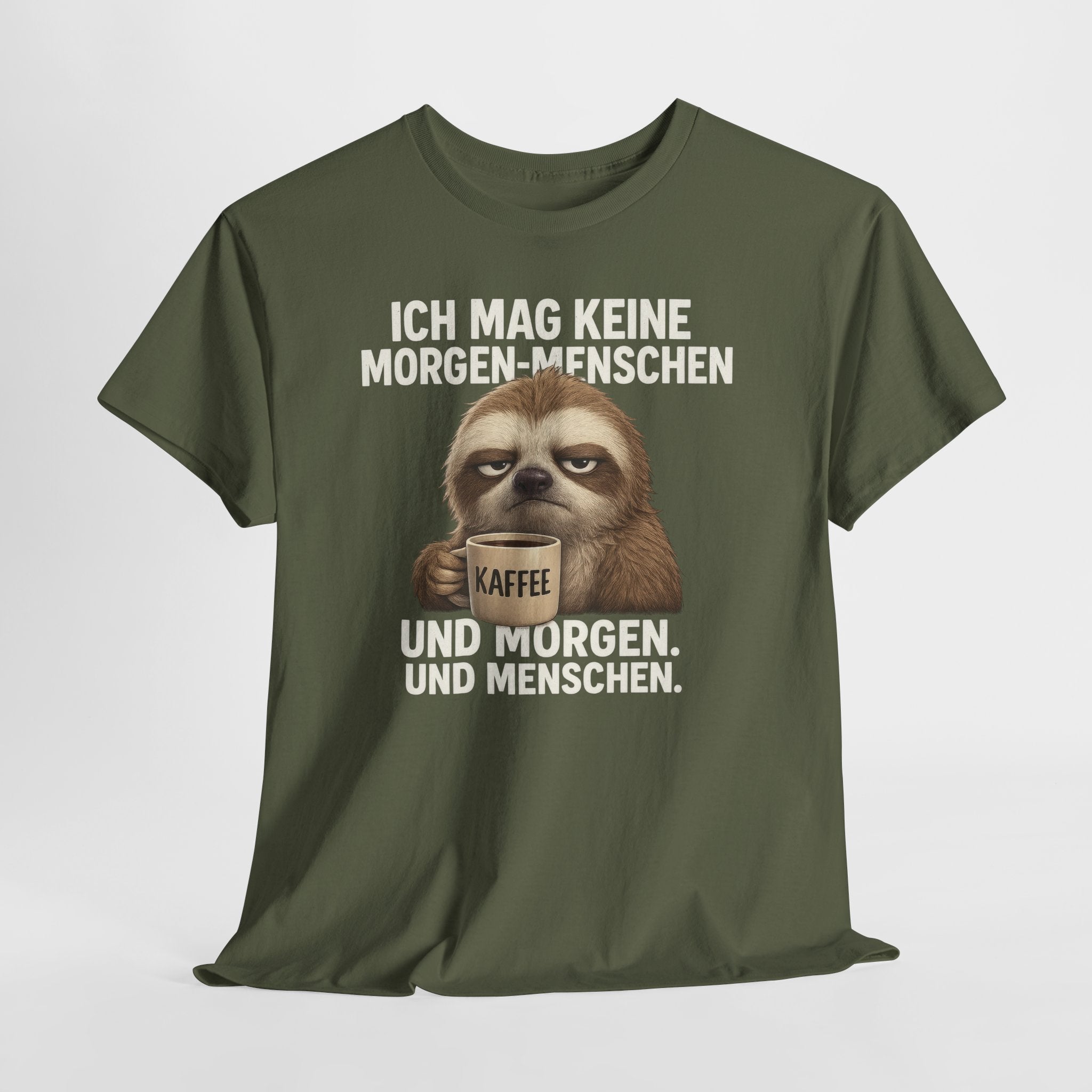 Mürrisches Faultier und Morgenhasser – Lustiges Kaffee Shirt für Morgenmuffel
