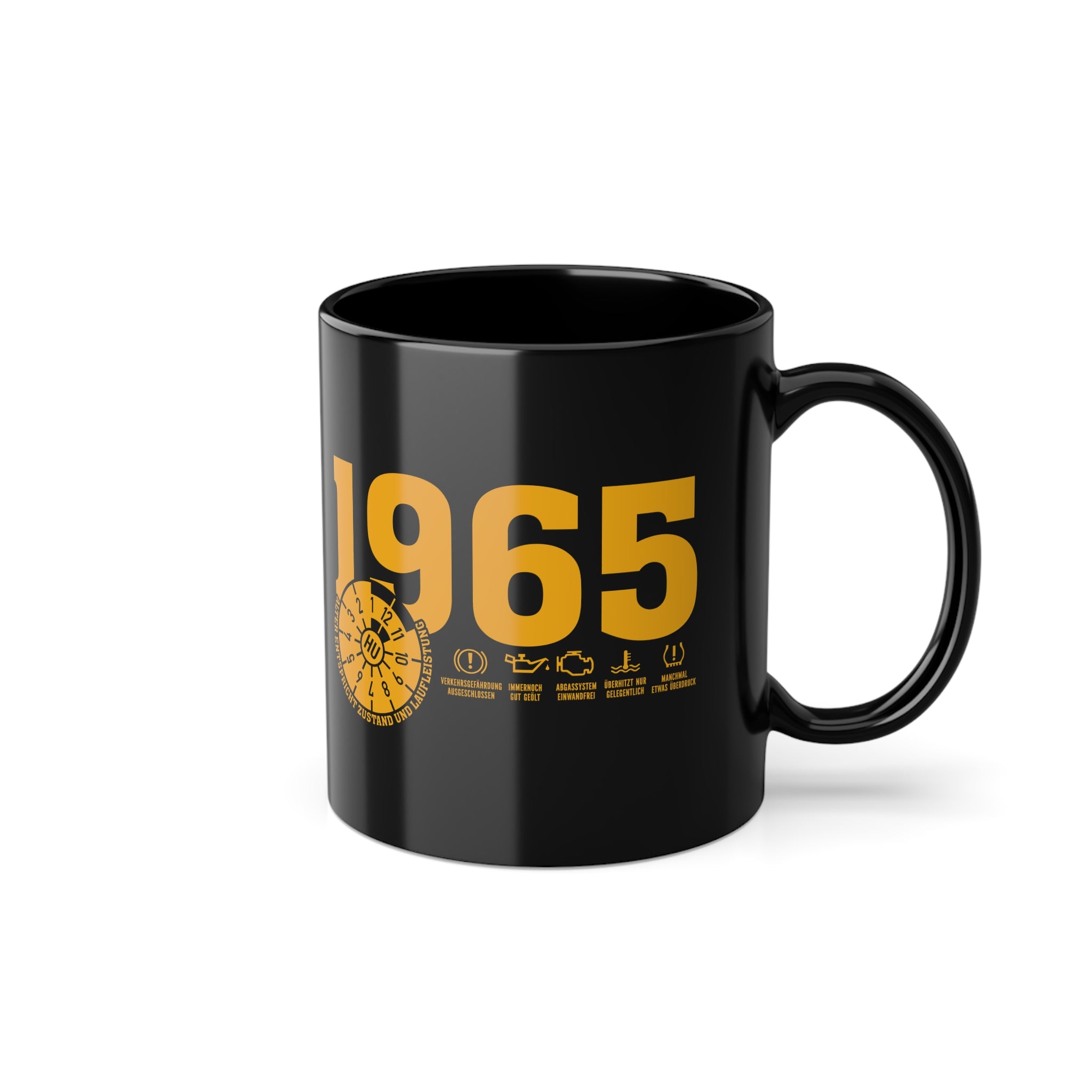 60 Geburtstag Kaffeetasse Jahrgang 1965 – TÜV Stempel - Entspricht Zustand und Laufleistung