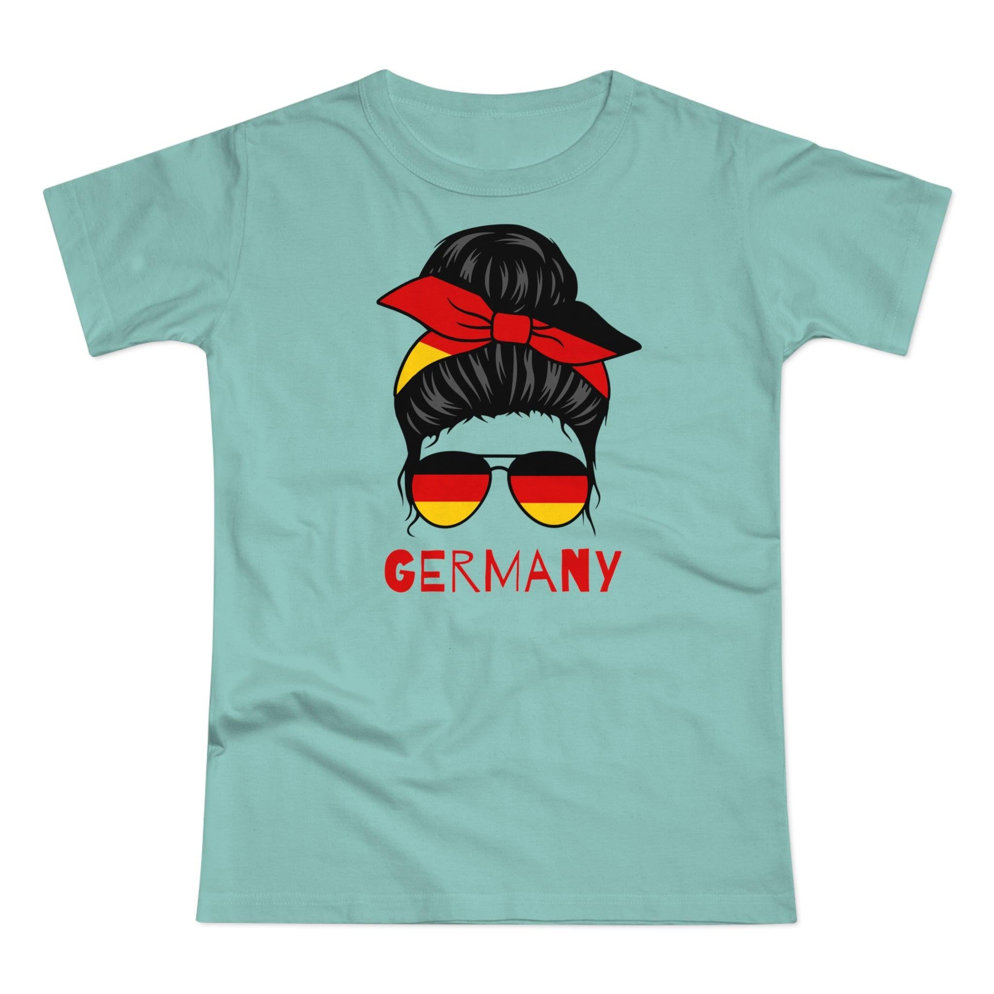 Football EM 2024 Messy Bun Germany Football Women's T-Shirt