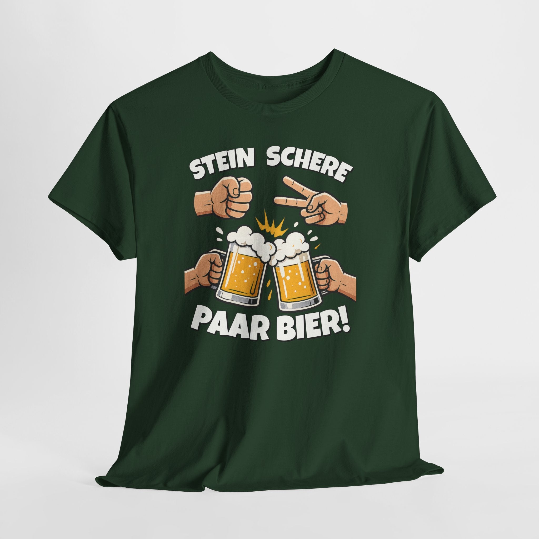 Lustig Schere Stein Paar Bier T-Shirt
