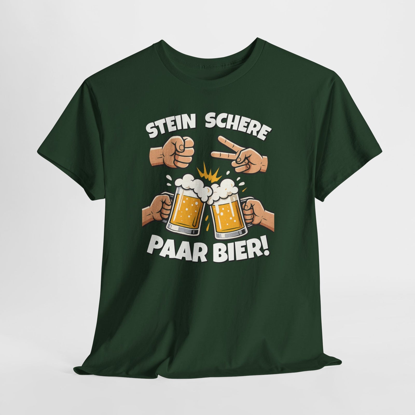 Lustig Schere Stein Paar Bier T-Shirt