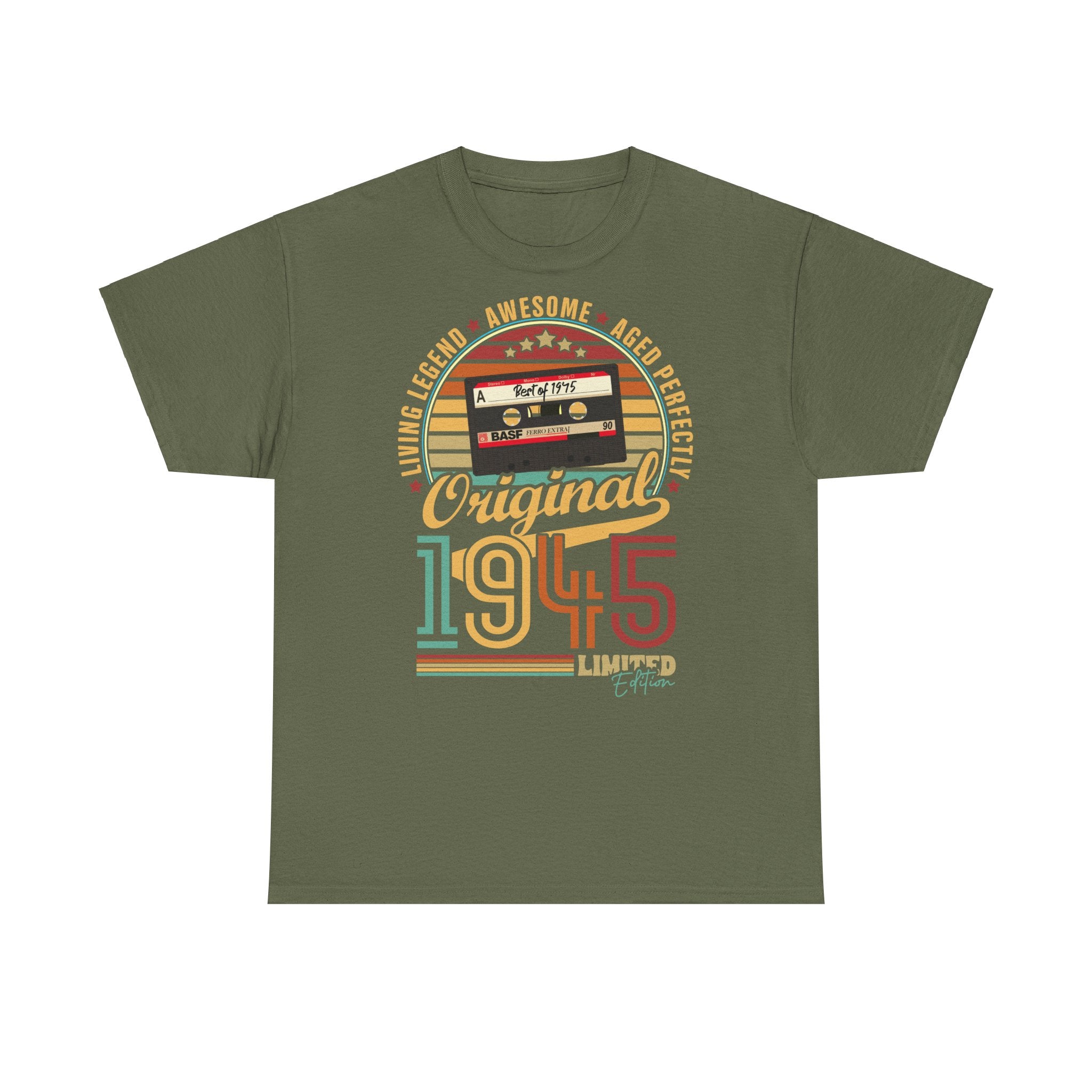 80. Geburtstag Geboren 1945 Retro Kassette Limited Edition Geschenk T-Shirt