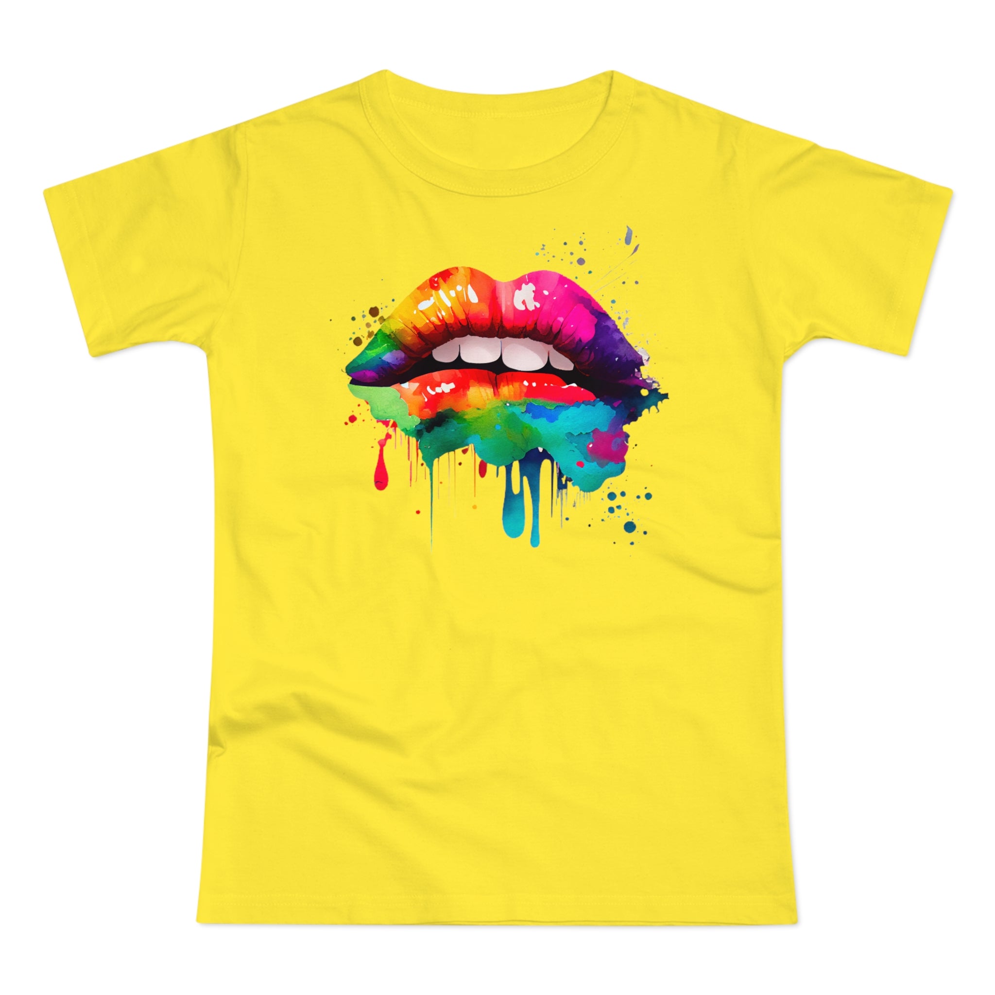 Kiss Mouth Watercolor Colorful Kiss Women's T-Shirt