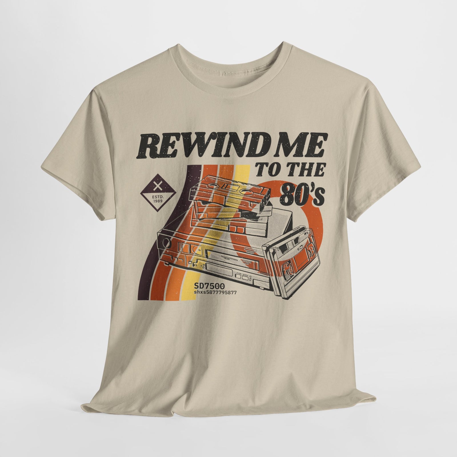80er 90er Retro Style - Kassette - REWIND ME - Unisex Shirt