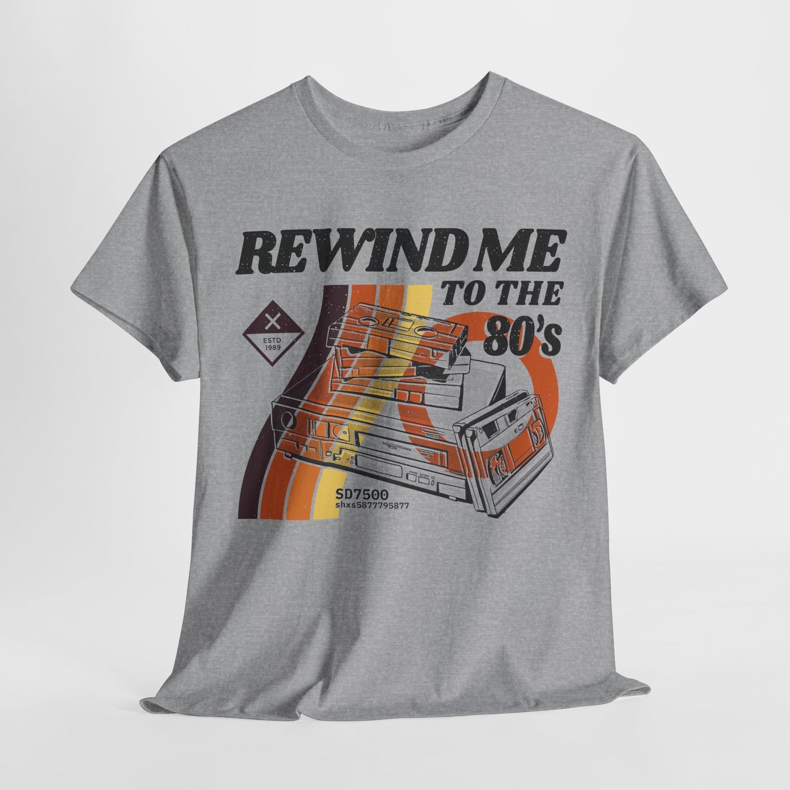 80er 90er Retro Style - Kassette - REWIND ME - Unisex Shirt