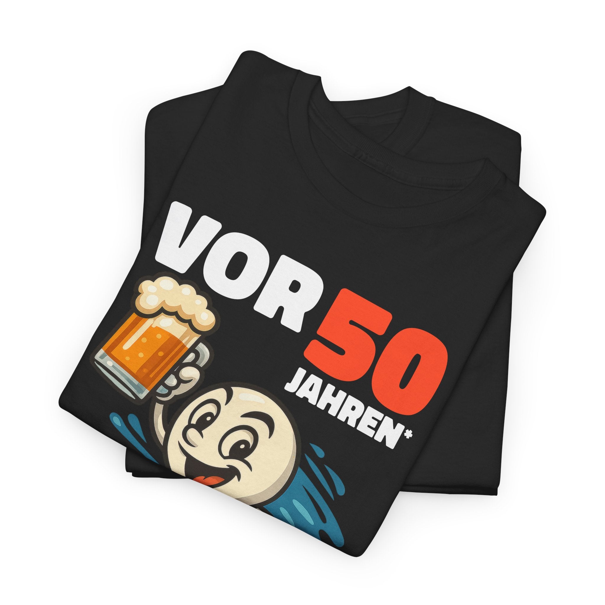 Lustiges 50. Geburtstag Shirt – „Vor 50 Jahren war ich mal der Schnellste“ Fun T-Shirt mit Bier Spermien Motiv – Herren Geburtstag Geschenk