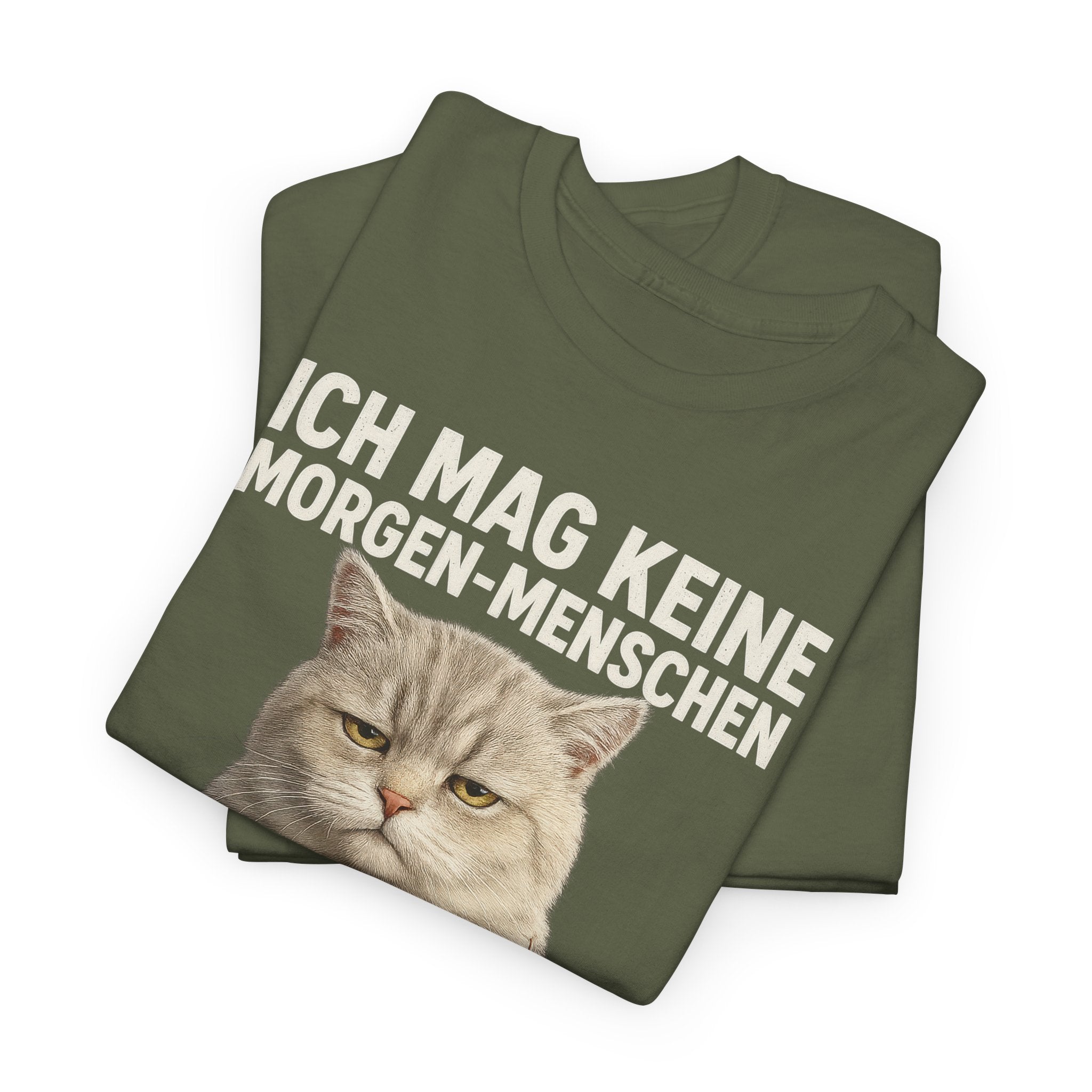 Mürrische Katze und Mittelfinger Morgenhasser – Lustiges Kaffee Shirt für Morgenmuffel
