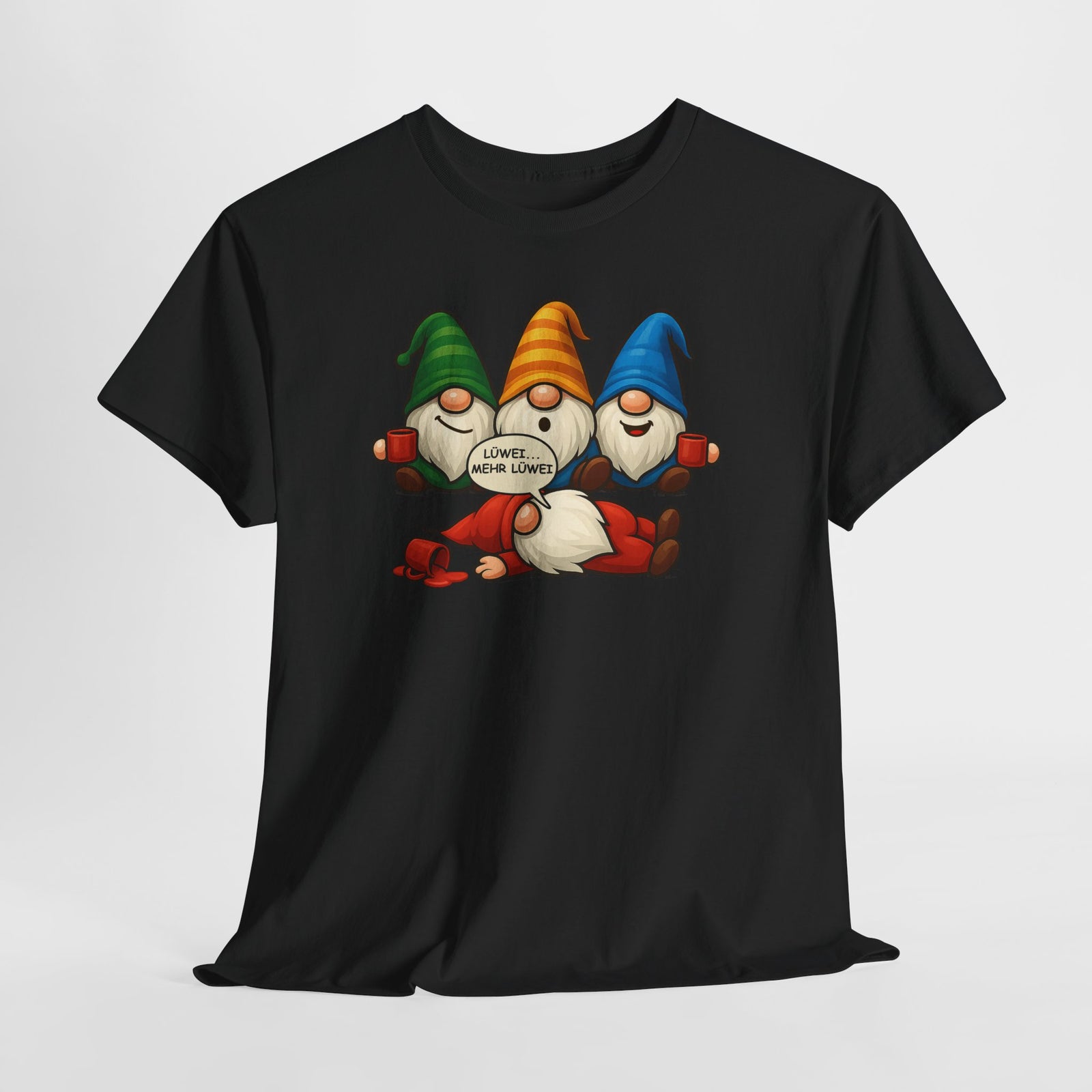 Lustige Glühwein Wichtel – Mehr Lüwei – Betrunkene Weihnachtsgnome Shirt