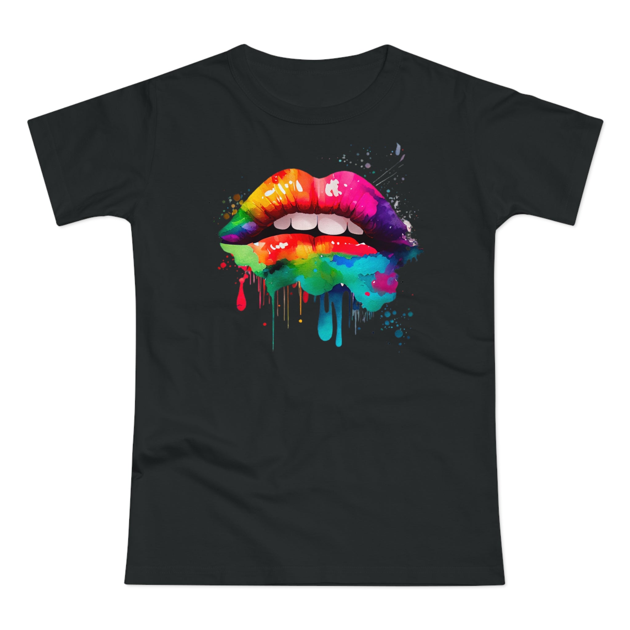 Kiss Mouth Watercolor Colorful Kiss Women's T-Shirt