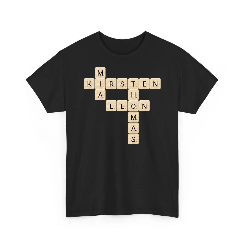 Scrabble Namen Familie - Personalisierbares Familien Shirt