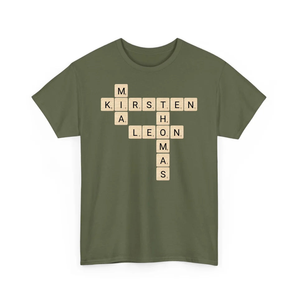 Scrabble Namen Familie - Personalisierbares Familien Shirt