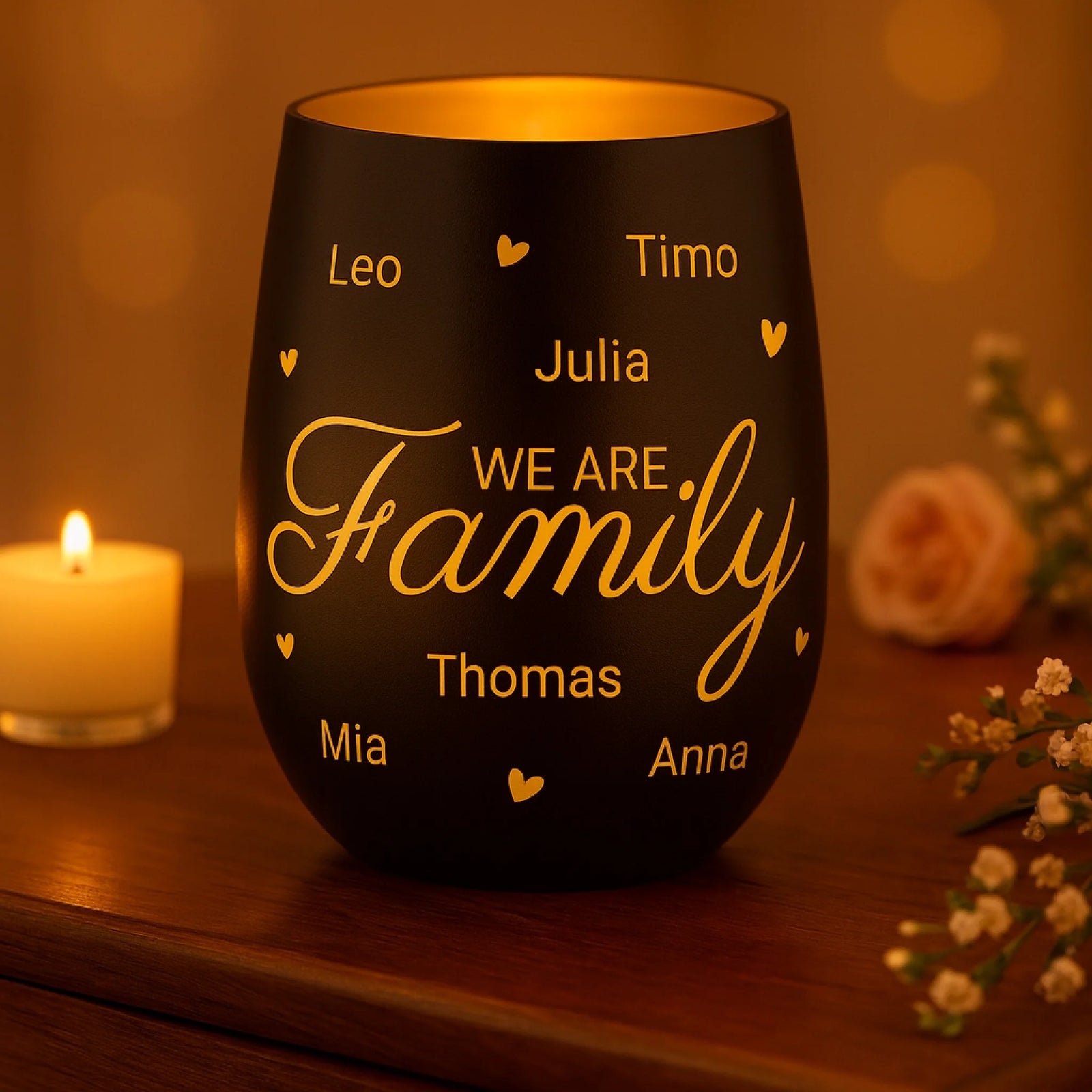 Windlicht we are family