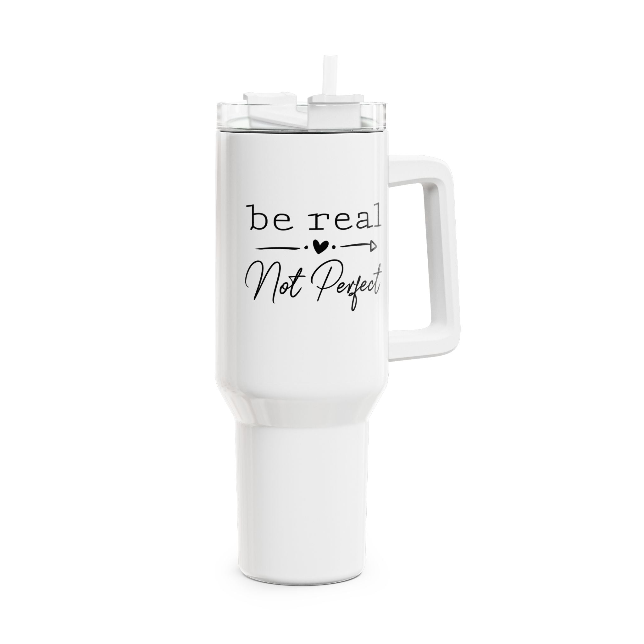 Be Real Not Perfect - Sei Authentisch Nicht Perfekt - Cooles Statement - Thermobecher 1,18 Liter