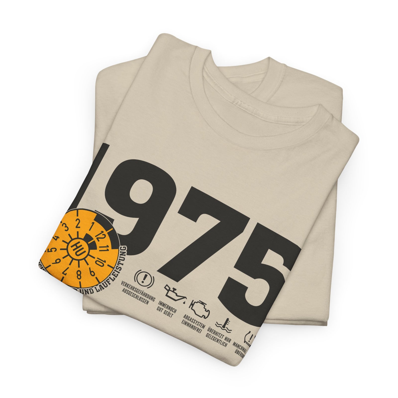 50 Geburtstag Jahrgangs-Shirt 1975 – TÜV Stempel Design - Entspricht Zustand und Laufleistung