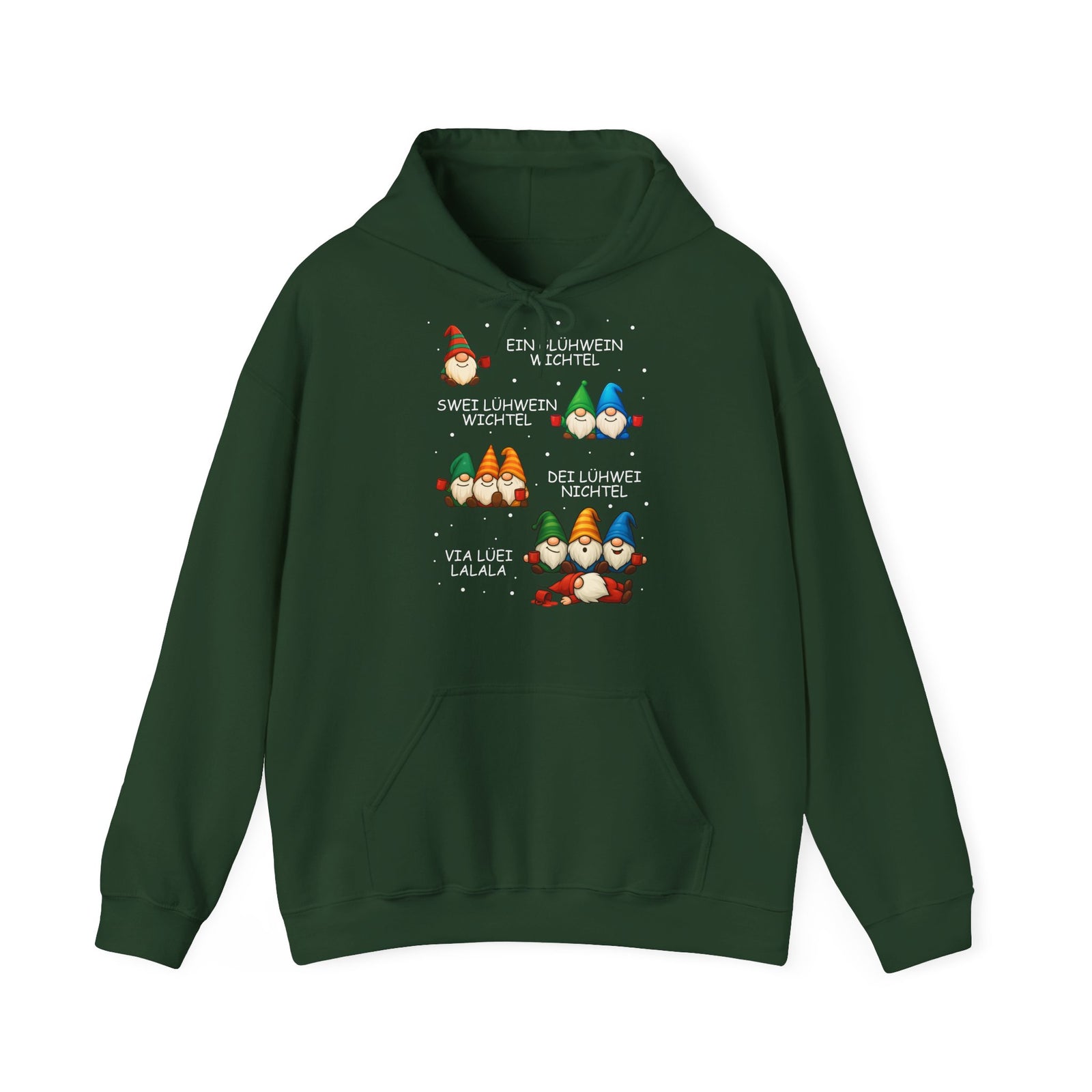 Lustige Glühwein Wichtel – Betrunkene Weihnachtsgnome Unisex Hoodie