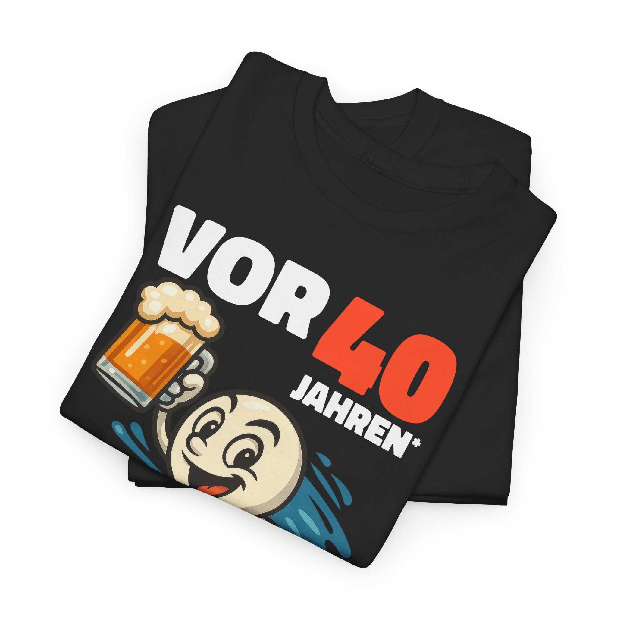 Lustiges 40. Geburtstag Shirt – „Vor 40 Jahren war ich mal der Schnellste“ Fun T-Shirt mit Bier Spermien Motiv – Herren Geburtstag Geschenk