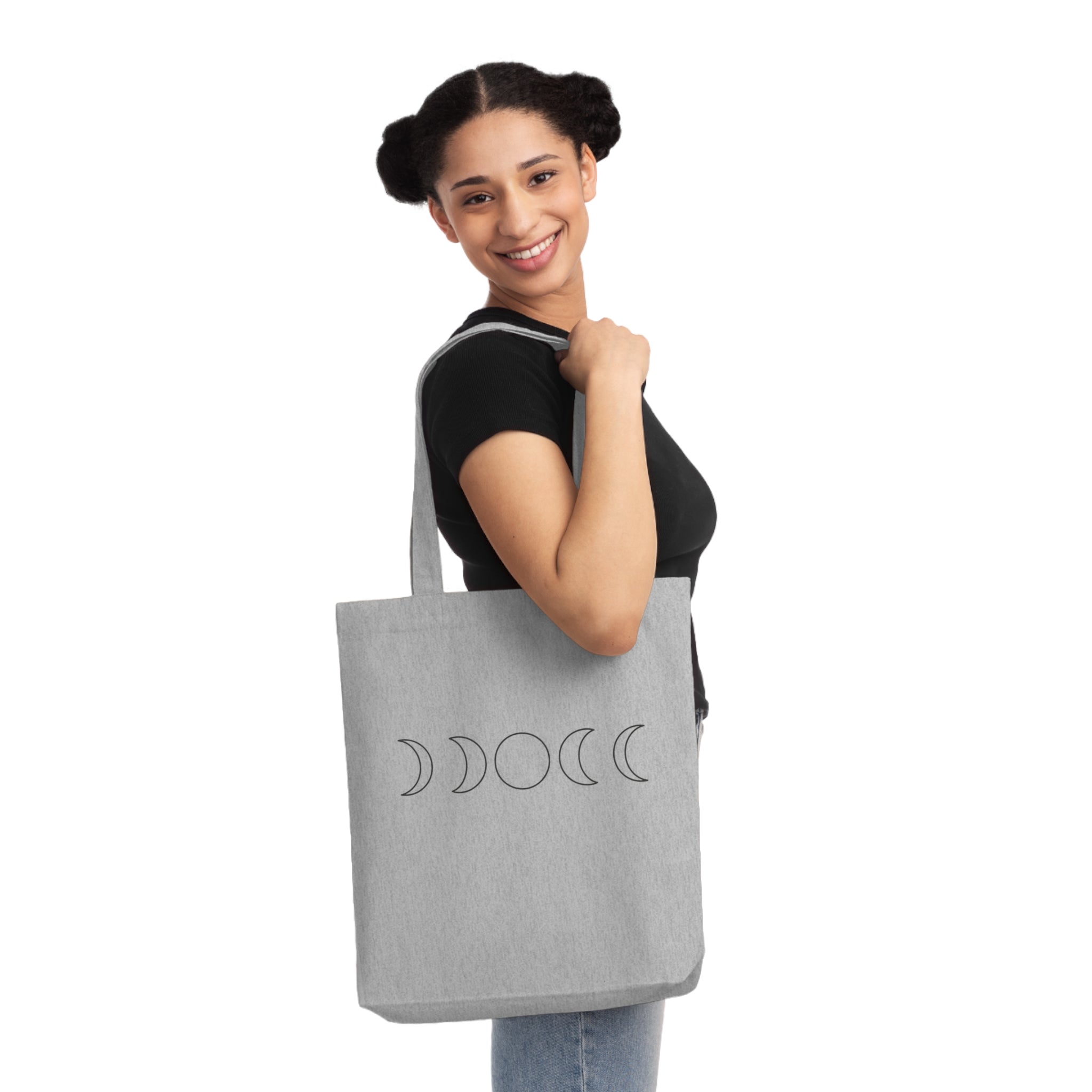 Mondphasen Tragetasche – Minimalistische Stofftasche im Boho Celestial Design