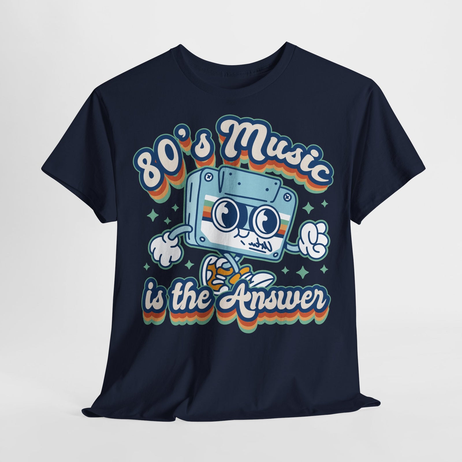 80er Musik Retro Style - Kassette - 80s MUSIC IS THE ANSWER - Musik Liebhaber - Unisex Shirt
