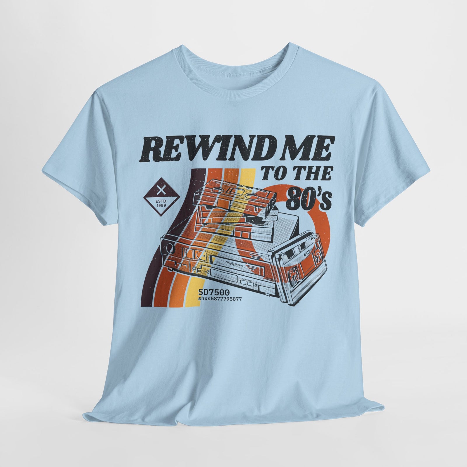 80er 90er Retro Style - Kassette - REWIND ME - Unisex Shirt