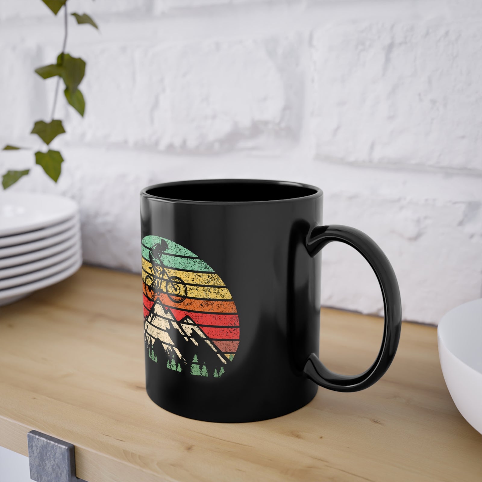 Berge Mountainbike Retro Style - Lustige Geschenk Kaffee Tasse