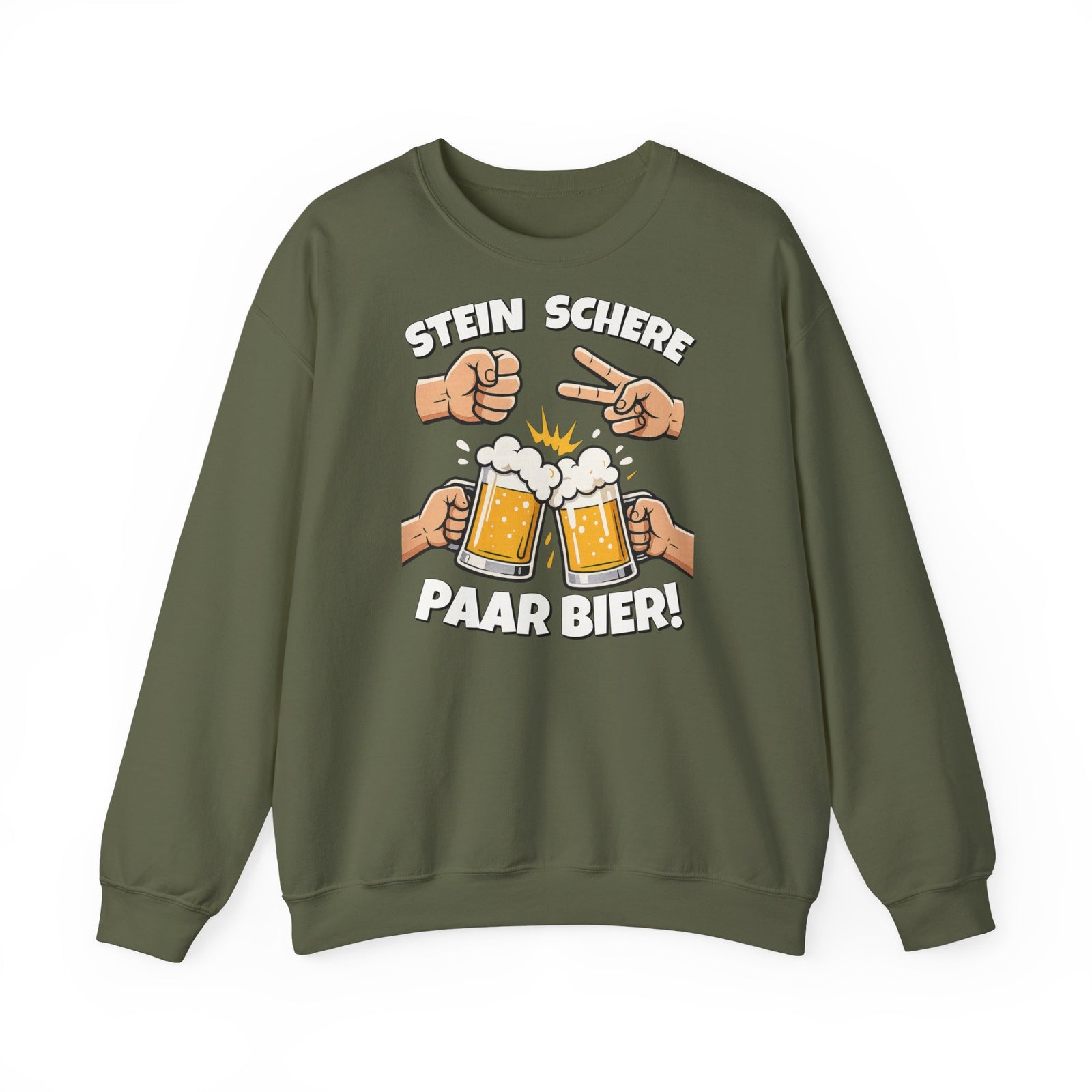Lustig Schere Stein Paar Bier Pullover Sweatshirt