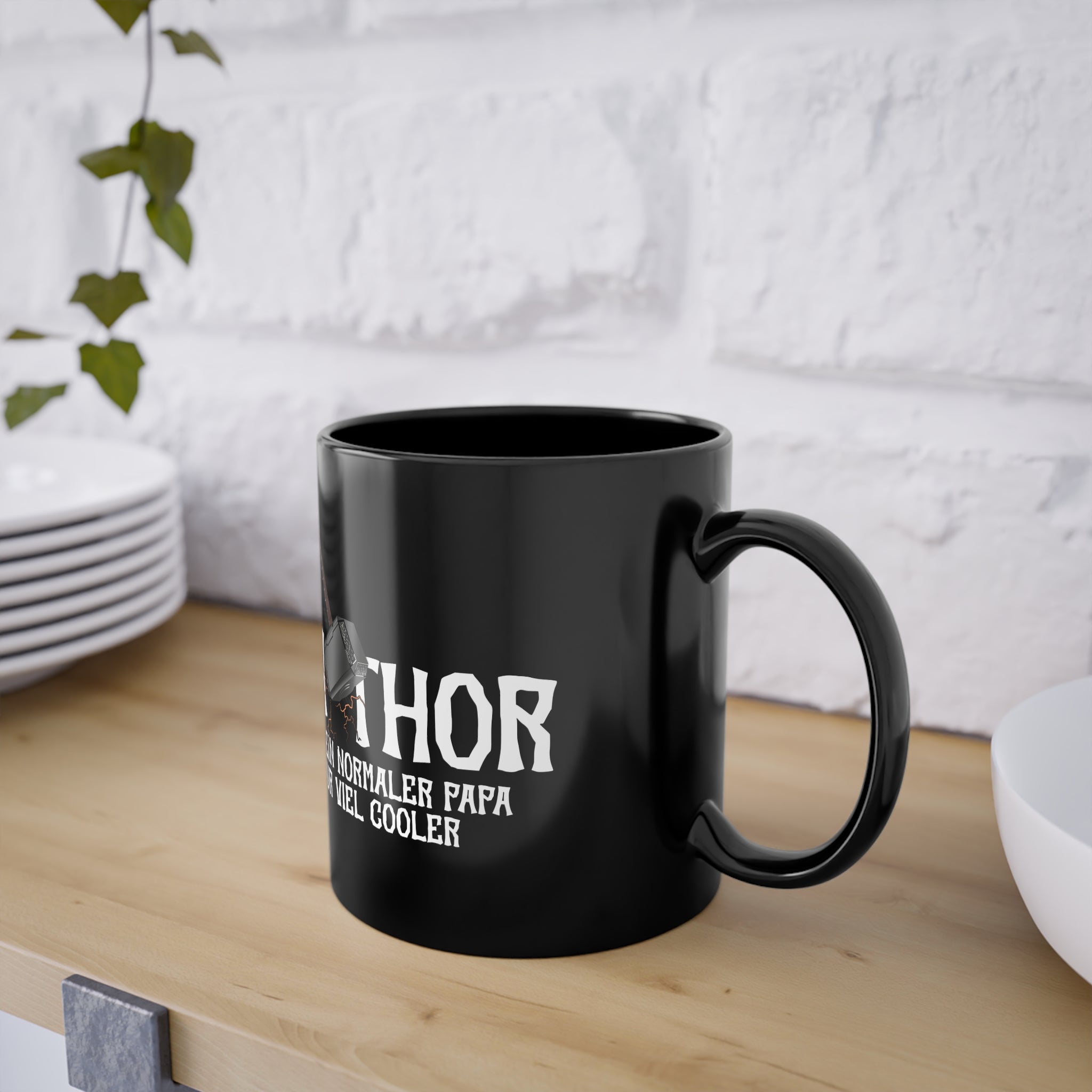 Vatertag Geschenk Shirt - Wikinger Hammer Va-Thor - Wie Ein Normaler Papa Nur Viel Cooler - Lustige Vatertag Geschenk Kaffee Tasse