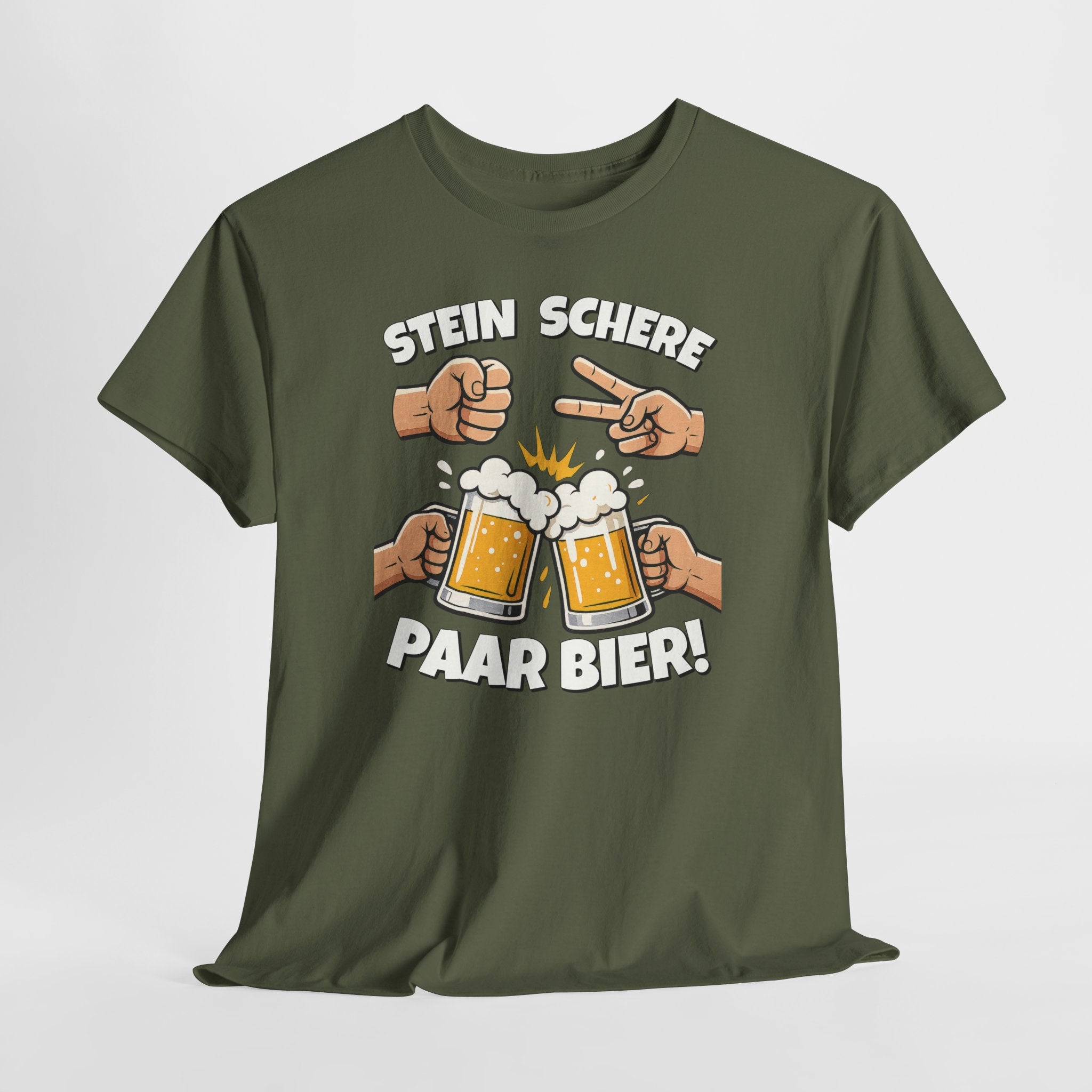 Lustig Schere Stein Paar Bier T-Shirt