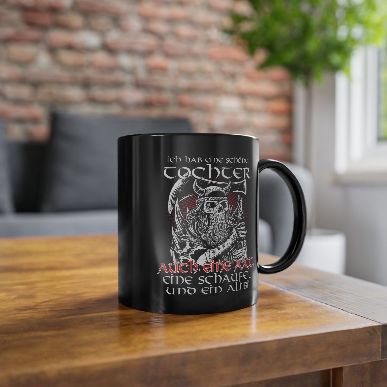 Vatertag Wikinger Vater habe Tochter Axt und Alibi Lustiges - Geschenk Kaffee Tasse