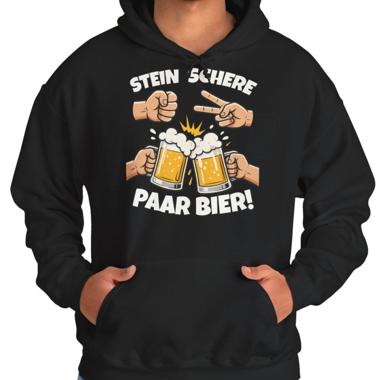Lustig Schere Stein Paar Bier Hoodie