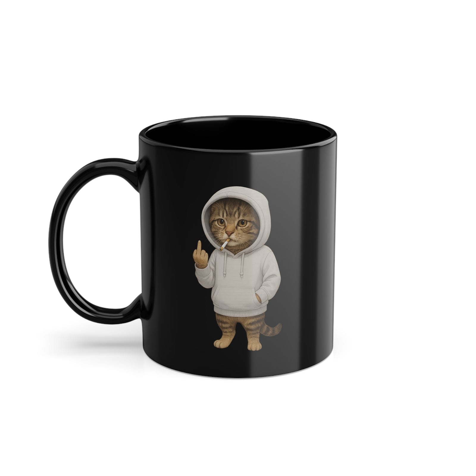 Lustiges Kätzchen mit Mittelfinger - Lustige Kaffee Tasse