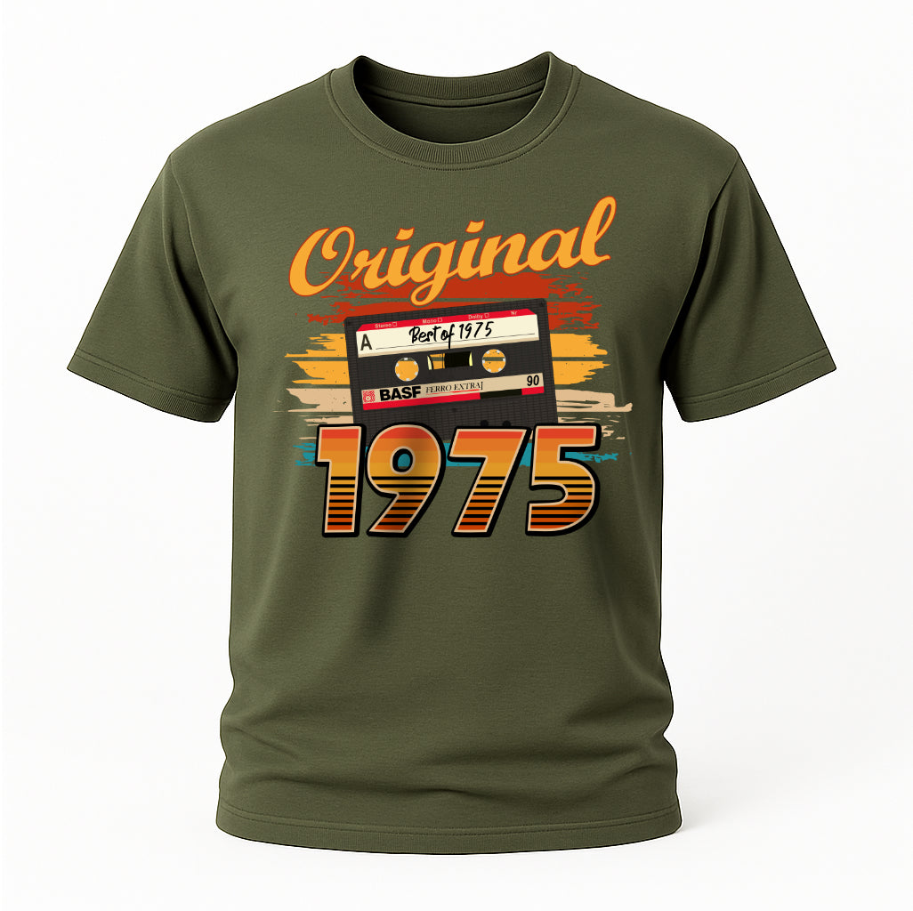 50. Geburtstag Best Of 1975 Original Limited Edition Retro Kassette Geschenk T-Shirt