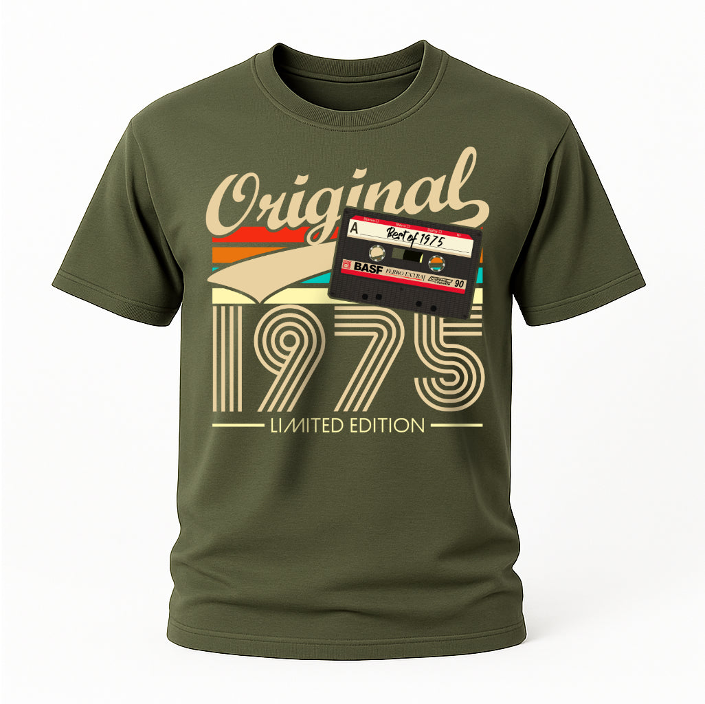 50. Geburtstag Original 1975 Limited Edition Retro Kassette Geschenk T-Shirt