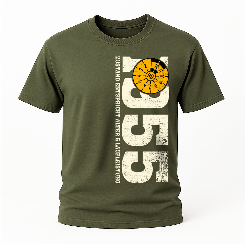 70. Geburtstag Baujahr 1955 Zustand entspricht Alter und Laufleistung TÜV Lustiges Mechaniker Geschenk T-Shirt