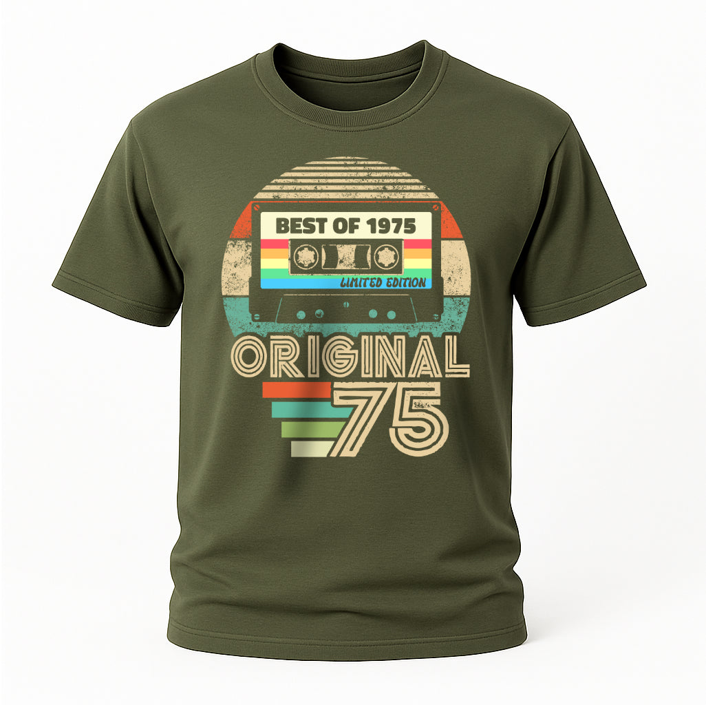 50. Geburtstag - Geboren 1975 Retro Kassette Best Of Geschenk T-Shirt