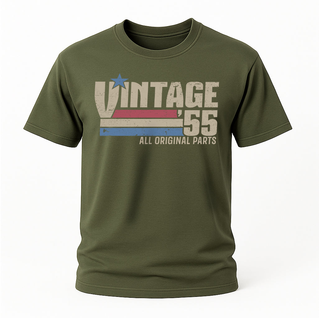 70. Geburtstag Jahrgang 1955 Vintage 55 Original Parts Retro Geschenk T-Shirt