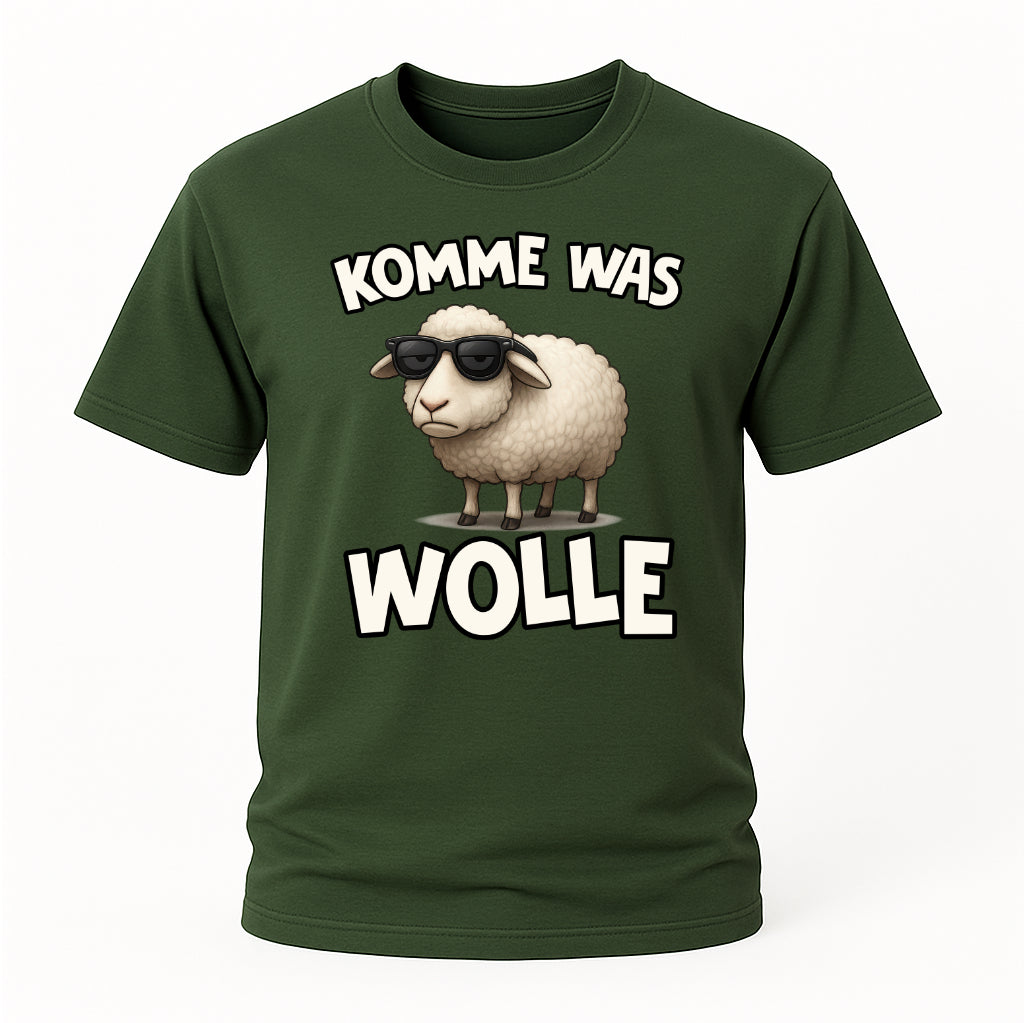 Schaf Schäfer Schafhirte Komme was Wolle Lustiges Witziges T-Shirt