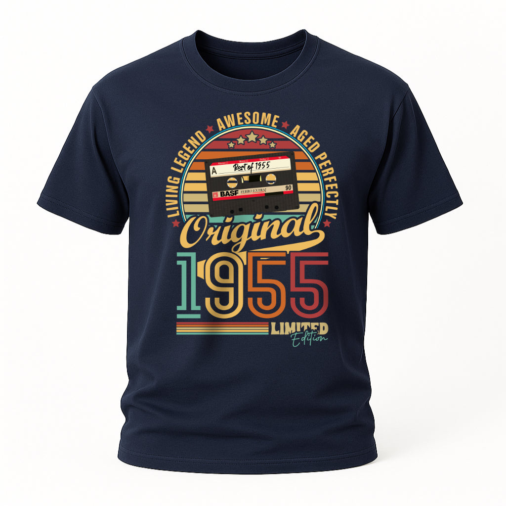 70. Geburtstag Geboren 1955 Retro Kassette Limited Edition Geschenk T-Shirt