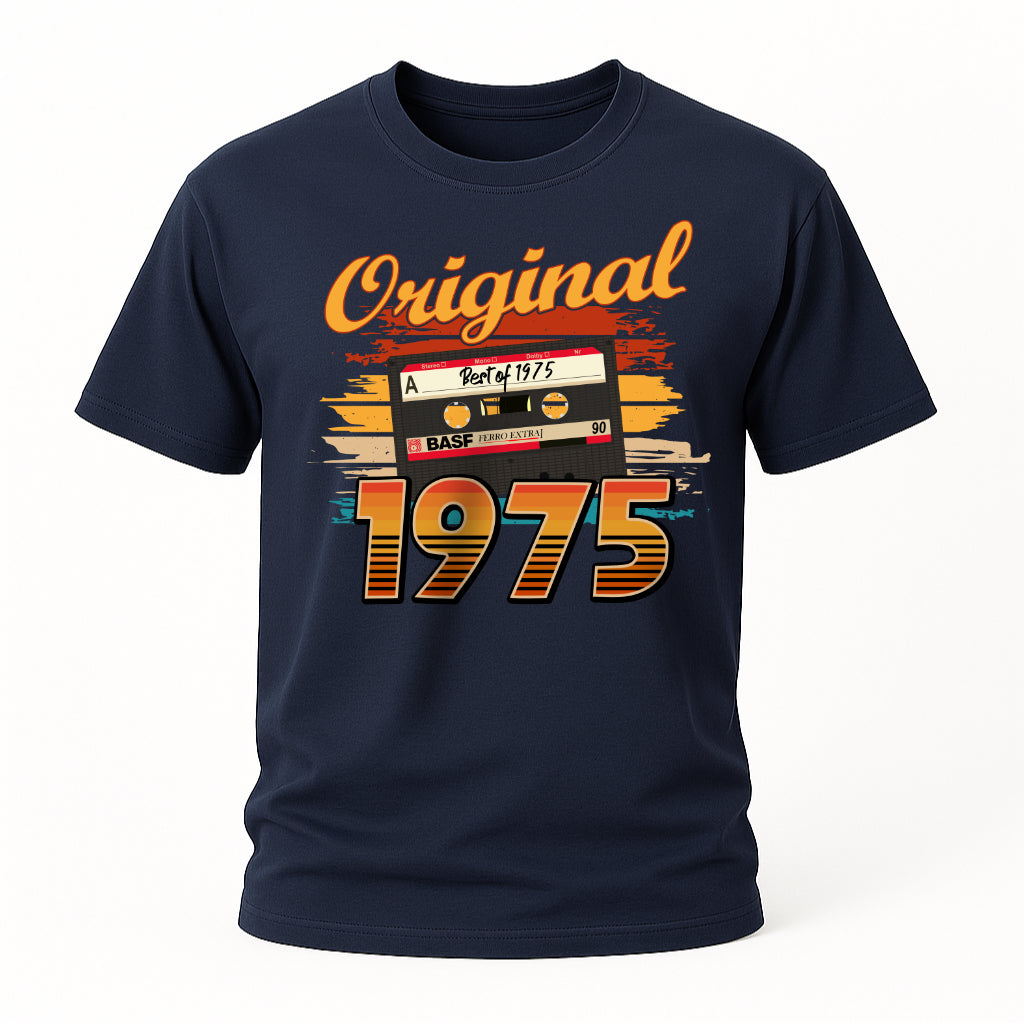 50. Geburtstag Best Of 1975 Original Limited Edition Retro Kassette Geschenk T-Shirt
