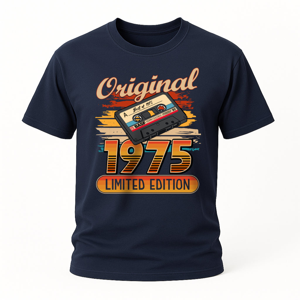 50. Geburtstag - Limited Edition - Best of 1975 - Retro Musik Kassette - Geschenk T-Shirt