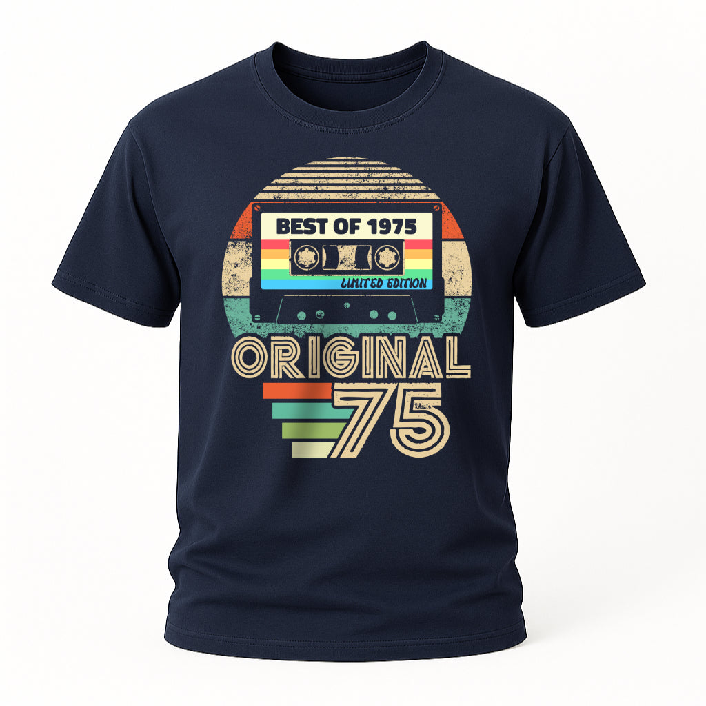 50. Geburtstag - Geboren 1975 Retro Kassette Best Of Geschenk T-Shirt