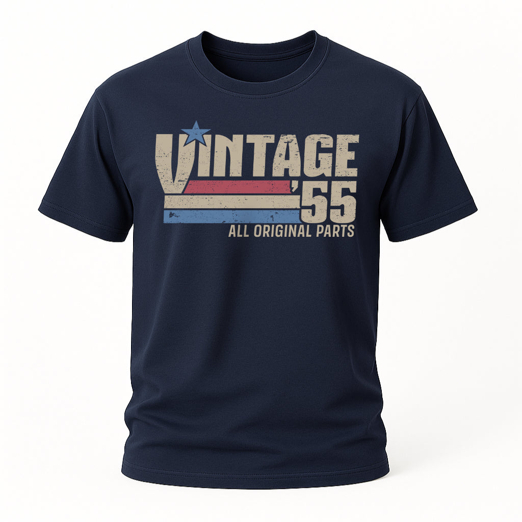 70. Geburtstag Jahrgang 1955 Vintage 55 Original Parts Retro Geschenk T-Shirt
