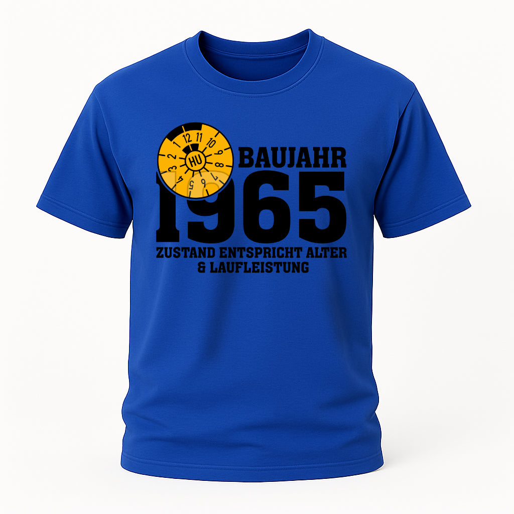 60. Geburtstag TÜV Plakette Baujahr 1965 Zustand entspricht Alter und Laufleistung Lustiges Geschenk T-Shirt