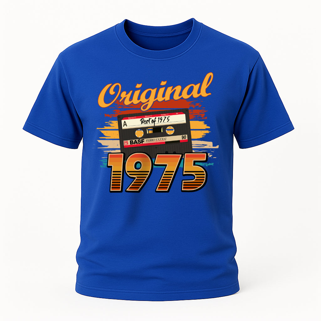 50. Geburtstag Best Of 1975 Original Limited Edition Retro Kassette Geschenk T-Shirt