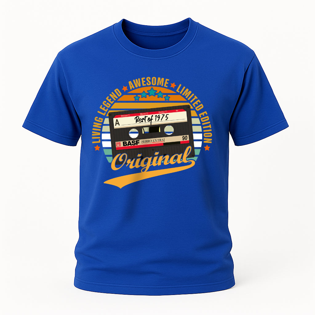 50.Geburtstag Original Limited Edition Retro Kassette Best Of 1975 Geschenk T-Shirt