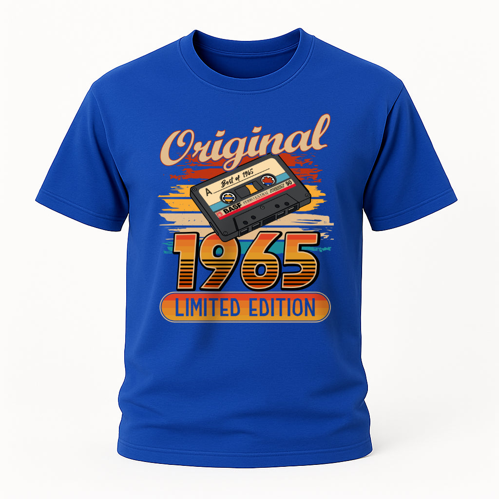 60. Geburtstag Best Of 1965 Original Limited Edition Retro Kassette Geschenk T-Shirt